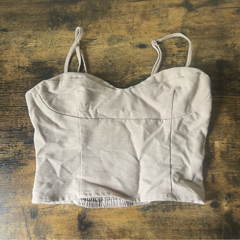 tan bustier top
